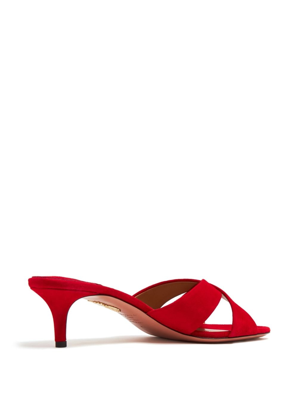 Shop Aquazzura Divine 50mm Leather Mules In Red