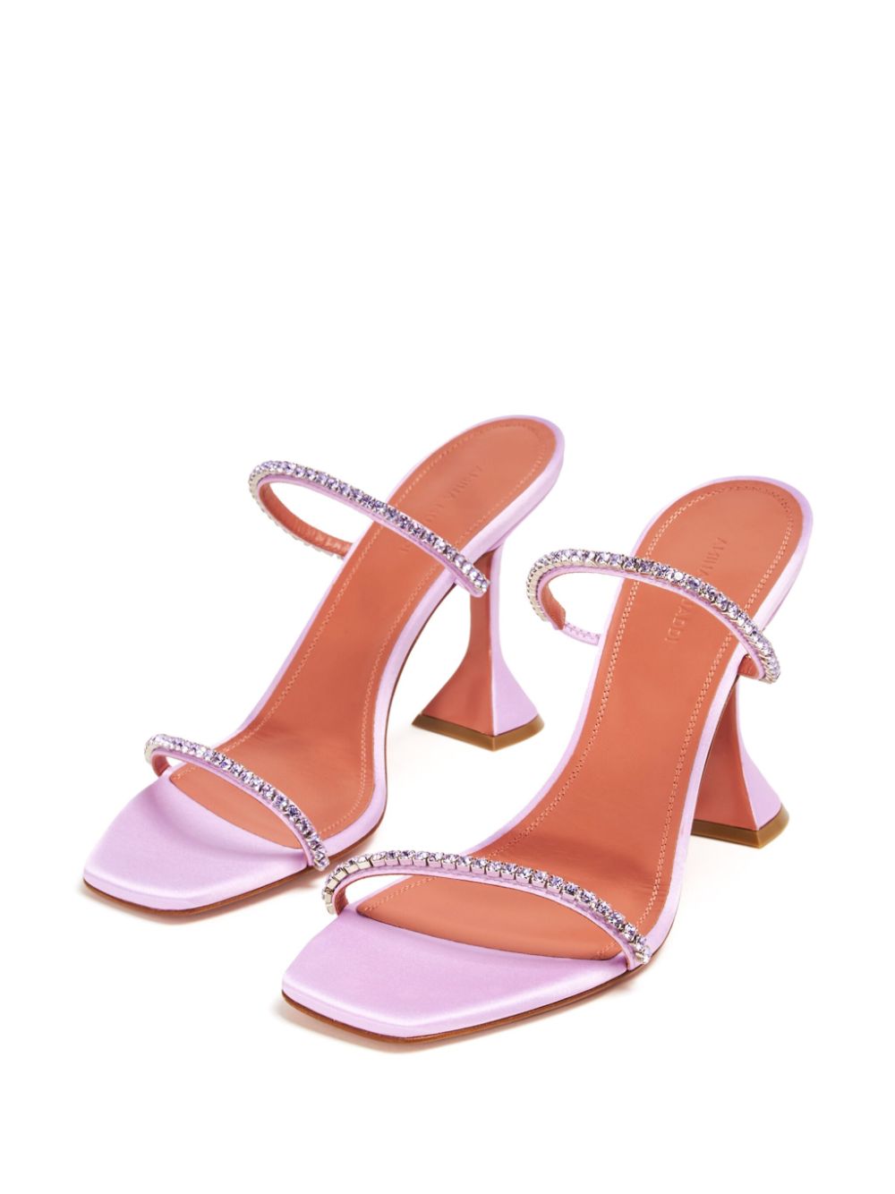 Amina Muaddi Gilda 95mm crystal embellished mules Pink