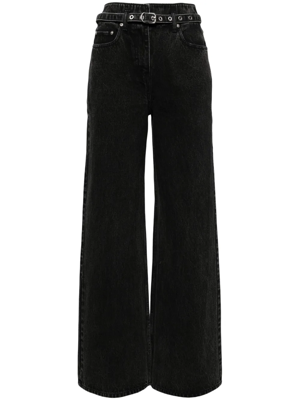 3.1 Phillip Lim belted wide leg jeans – Black