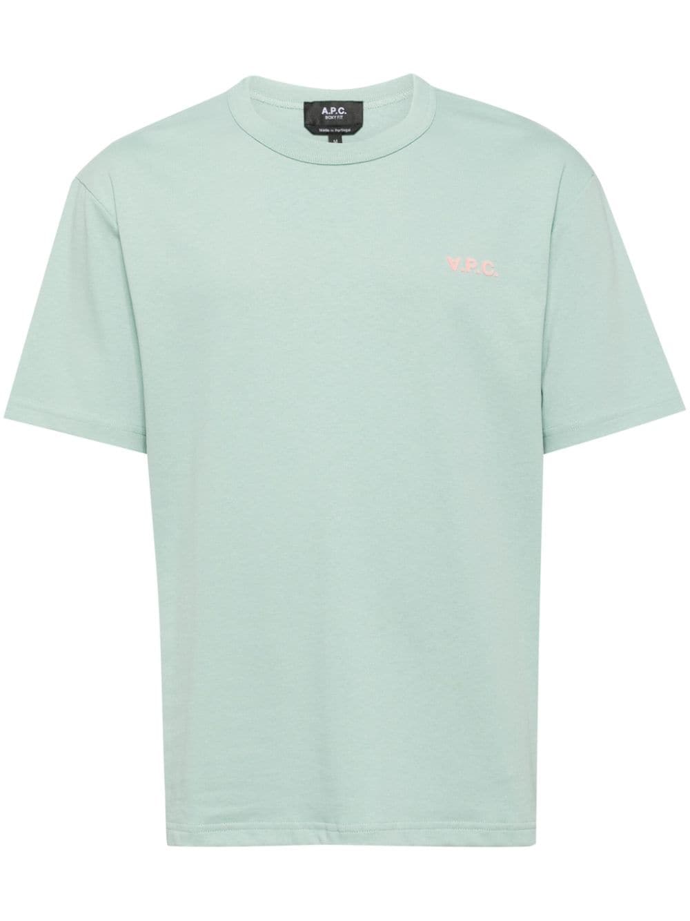 Apc Logo-print Organic-cotton T-shirt In Green