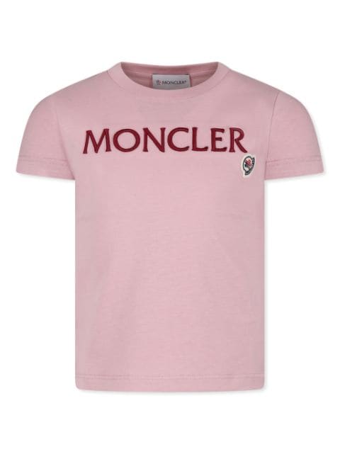 Moncler Enfant تيشيرت قطن بطبعة شعار الماركة