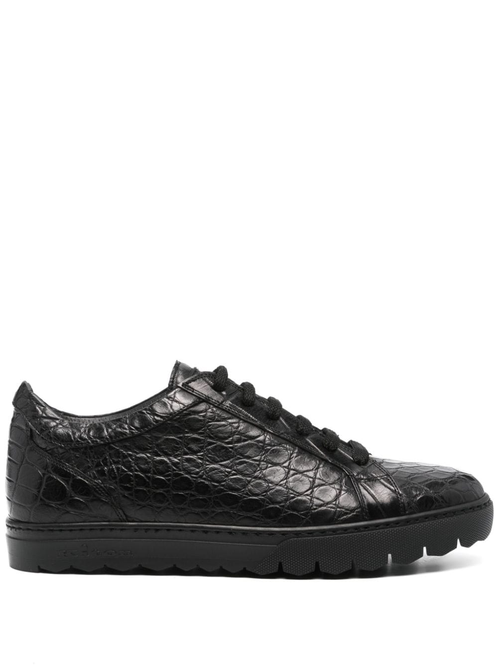 Kiton Sneakers effetto coccodrillo goffrato - Nero