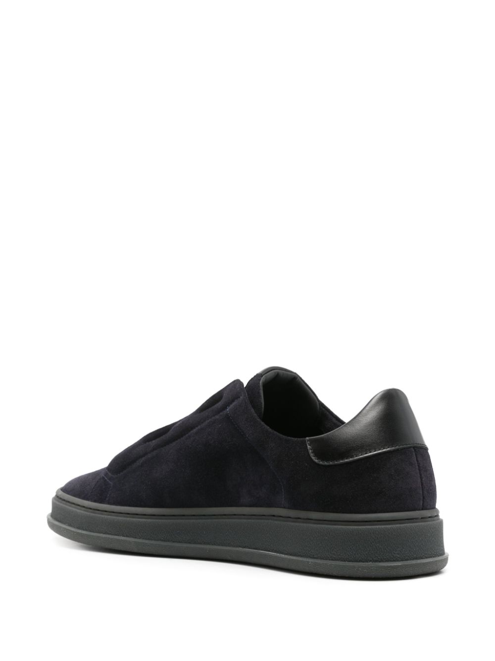 Kiton laceless suede sneakers Blue