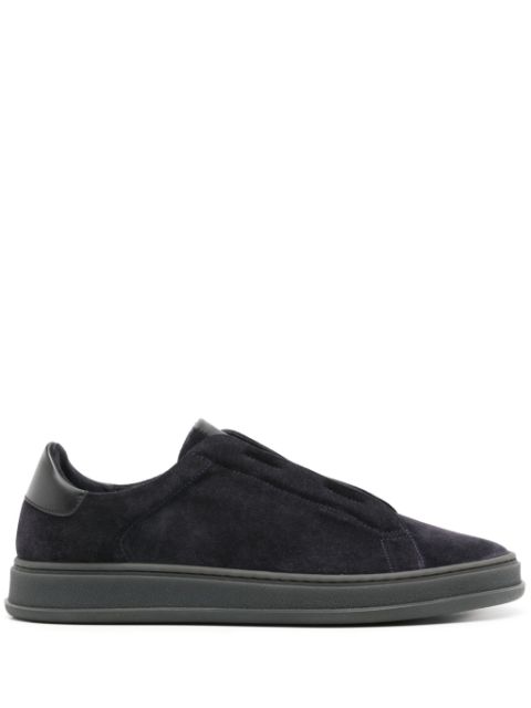 Kiton laceless suede sneakers