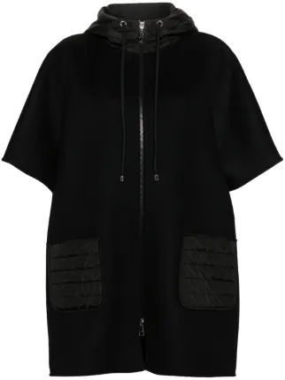 MONCLER モンクレール Wool ウール Down Cape ダウンケープ Moncler Black Hooded Down Cape - SRM – SHENGLI ROAD MARKET