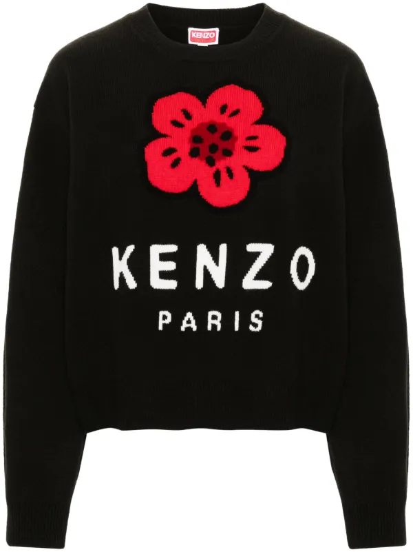 Kenzo Boke Flower wool jumper women Wool L Black