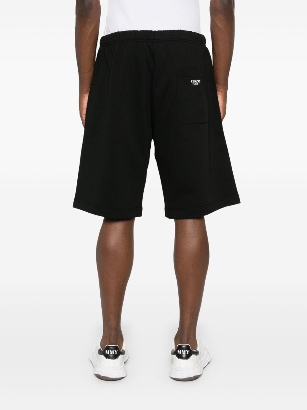 Shop Kenzo Boke Flower Cotton Shorts In Black