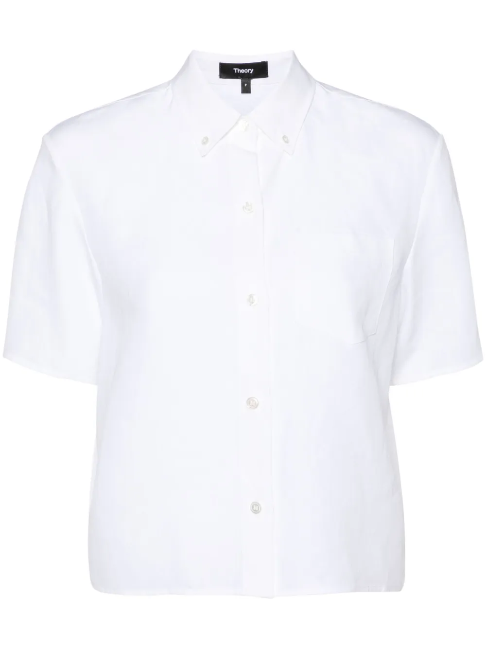 Theory linen short-sleeve shirt - White