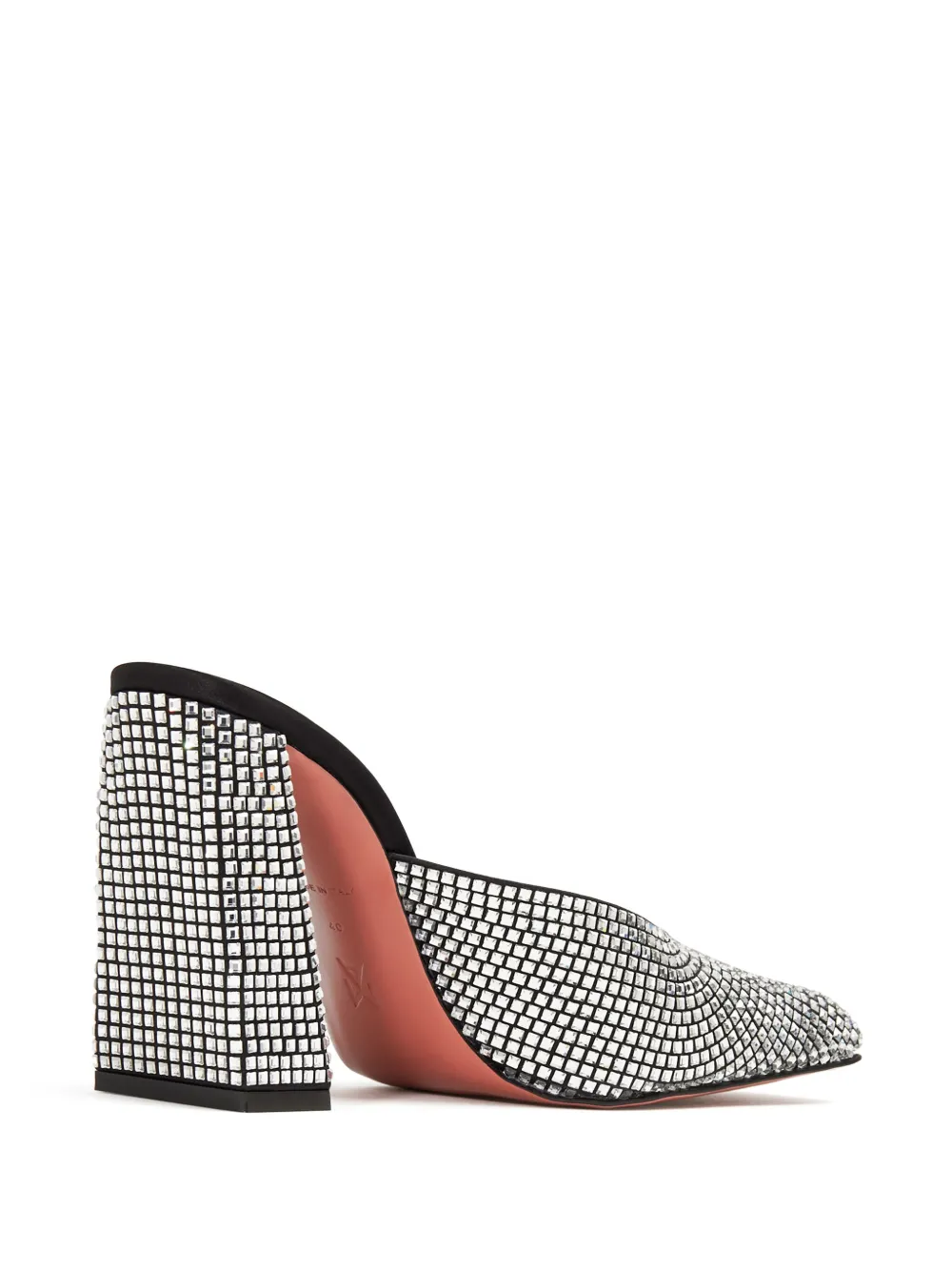 Amina Muaddi 95mm Charlotte Crystal Mules In Silver
