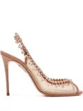 Aquazzura 105mm open-toe slingback heeled pumps - Neutrals