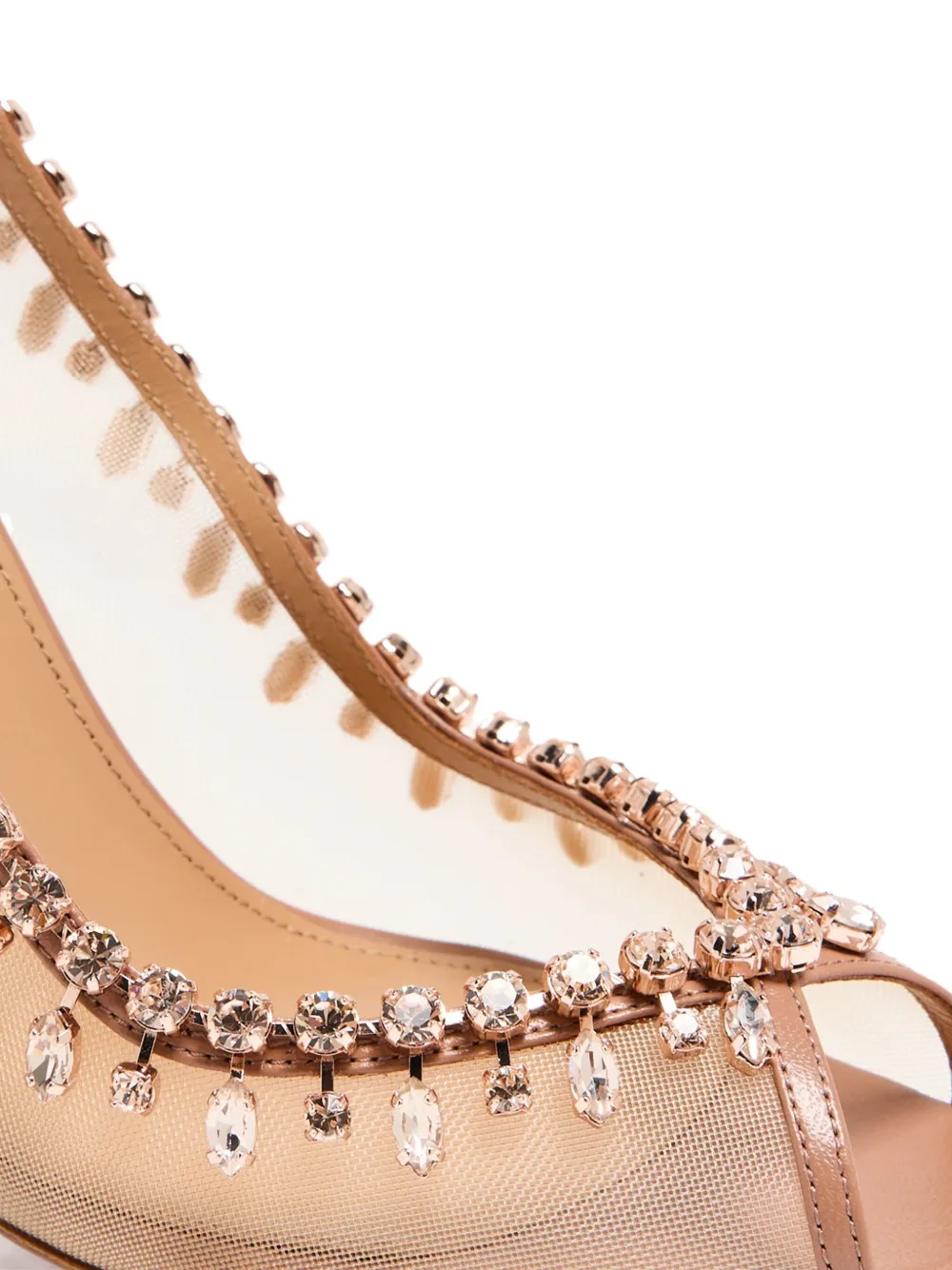 Aquazzura 105mm open-toe slingback heeled pumps Neutrals
