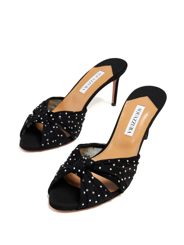 Aquazzura 75mm Slow Kisses Mules | Black | FARFETCH