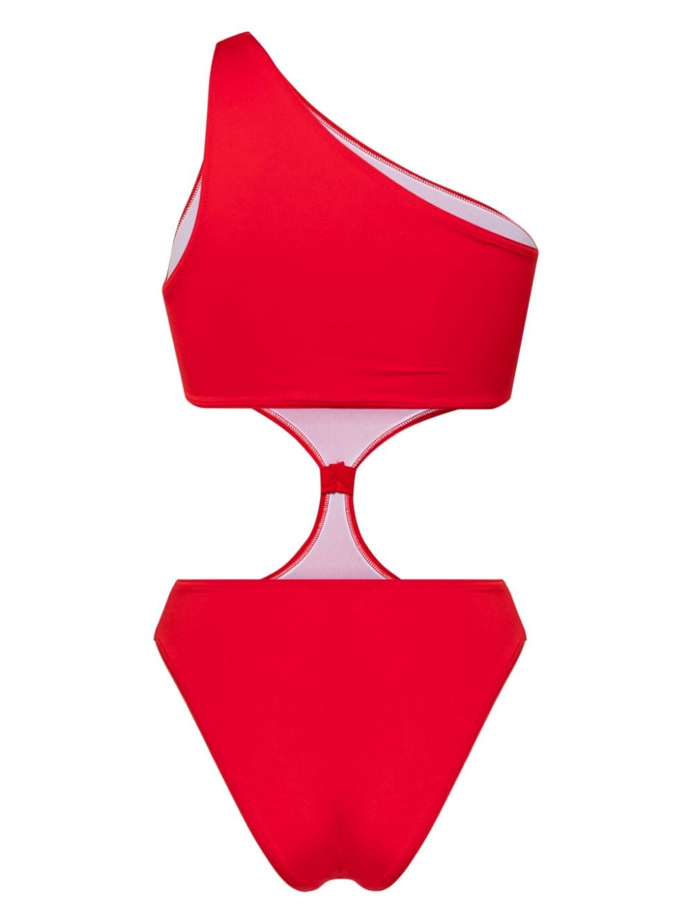 Shop Balmain B-plaque Cut-out Swimsuit In Red