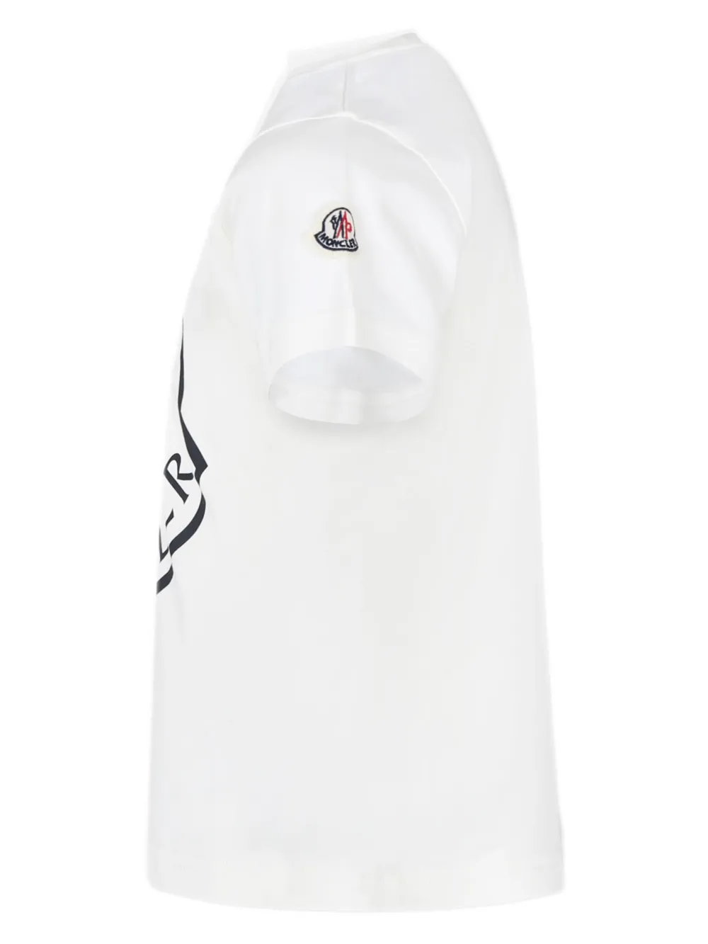 Moncler Enfant Katoenen T-shirt met logoprint Wit