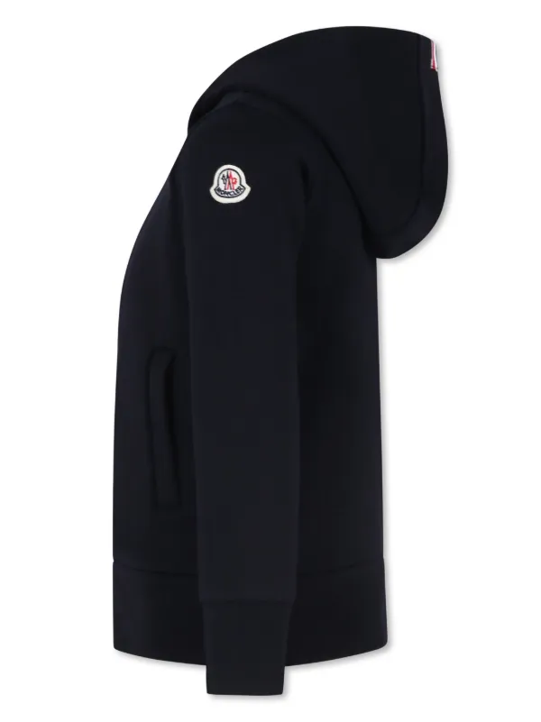 キッズアウター MONCLER FULL ZIP HOODIE SWEATSHIRT Moncler Enfant logo-patch zip-fastening Hoodie | Blue | FARFETCH