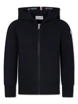 Moncler Enfant logo-patch zip-up Hoodie | Blue | FARFETCH