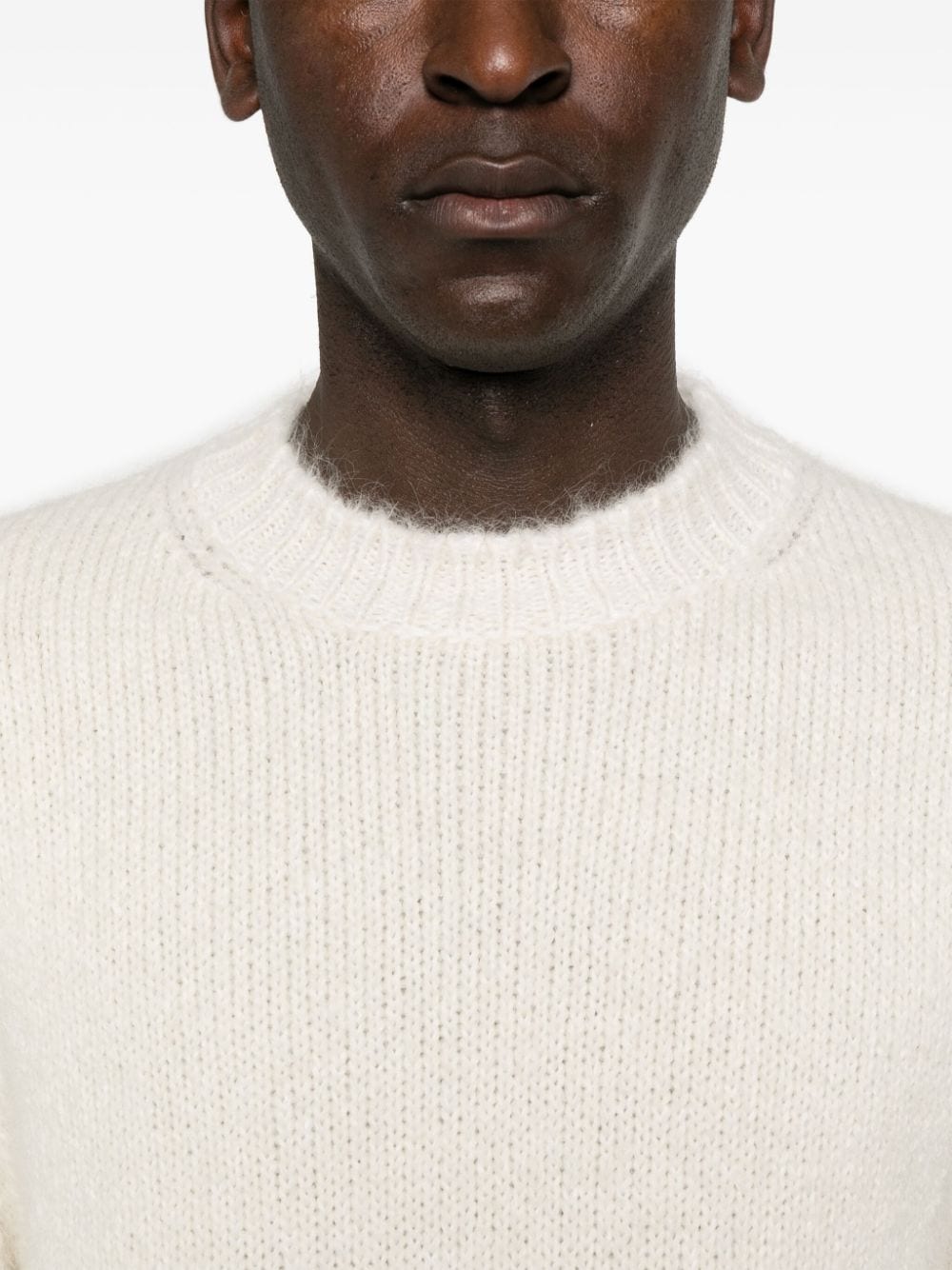 Shop Jil Sander Brushed Chunky-knit Jumper In White