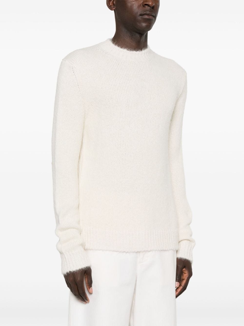 Shop Jil Sander Brushed Chunky-knit Jumper In White