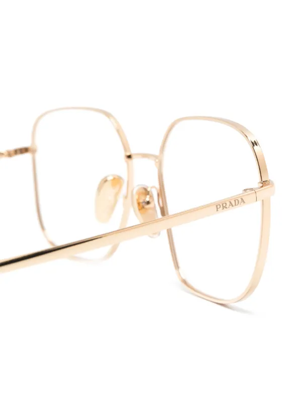 Prada Eyewear VPR A59 hexagonal-frame Glasses Gold FARFETCH IN