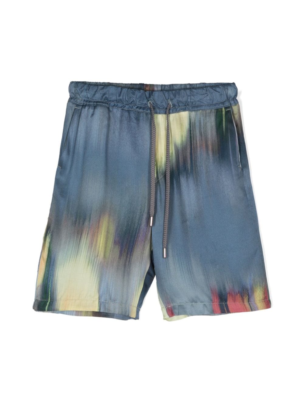 Costumein Kids' Abstract-print Satin Shorts In Blue