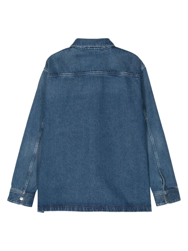 AMI Paris Ami De Coeur Denim Jacket Blue FARFETCH HK