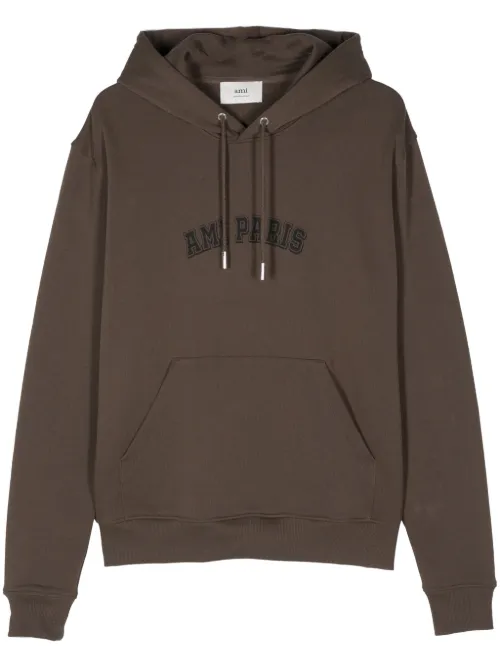 Hoodie en coton à logo imprimé - AMI Paris - Modalova