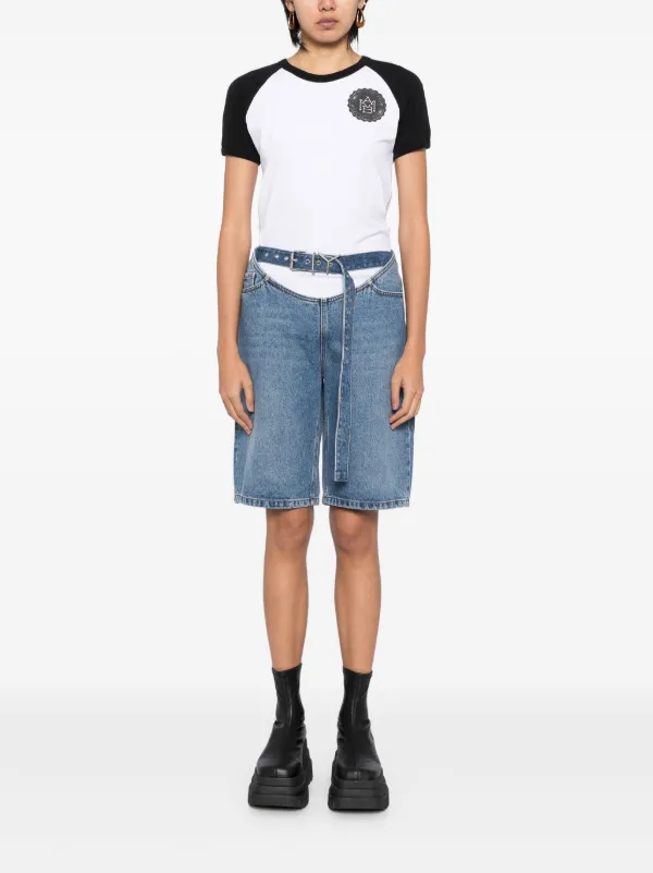 ★AMBUSH★ Raglan T-shirt Grey 1211532515 AMBUSH graphic-print raglan-sleeve T-shirt | Grey | FARFETCH LB