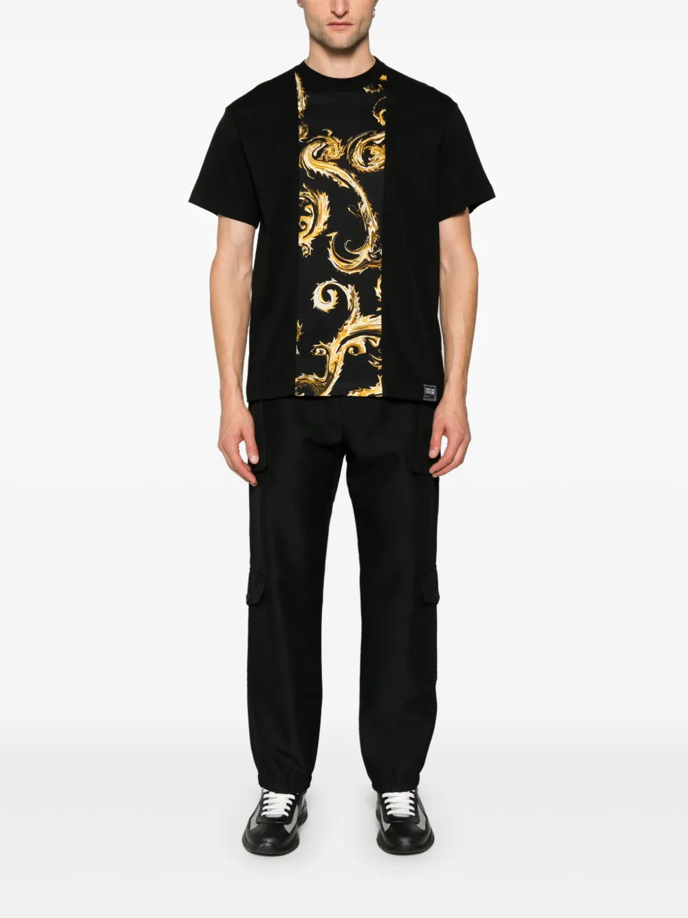 Versace Jeans Couture Barocco-print cotton T-shirt - Zwart