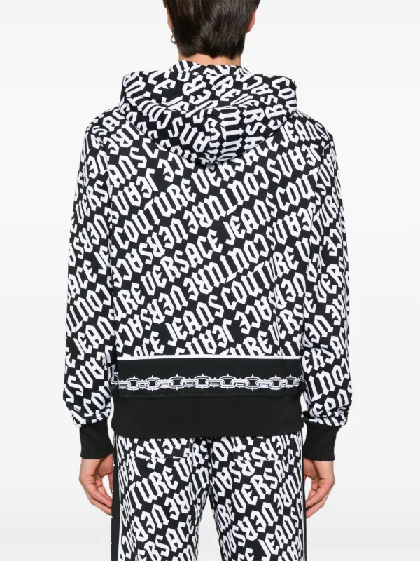 Versace Jeans Couture zip-up Cotton Hoodie | Black | FARFETCH