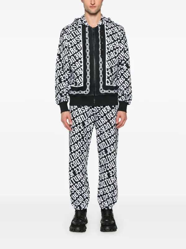 Versace Jeans Couture zip-up Cotton Hoodie | Black | FARFETCH PL