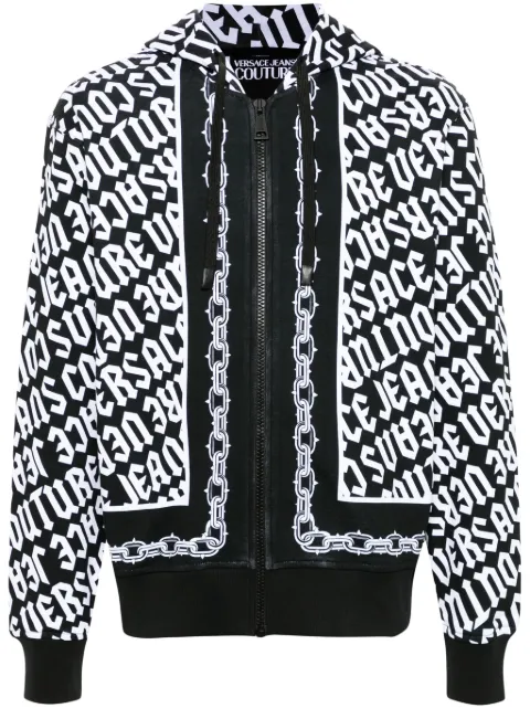 Versace Jeans Couture hoodie en coton à fermeture zippée