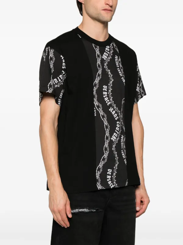 Versace Jeans Couture Chain Couture Cotton T-shirt | Black