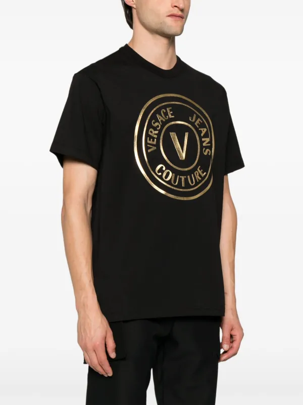 Versace Jeans Couture logo-print Cotton T-shirt | Black | FARFETCH JO