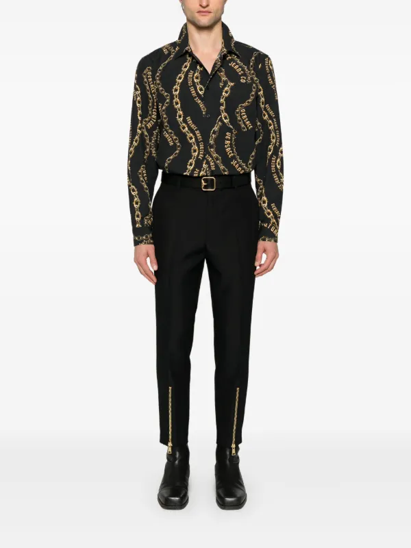 Versace Jeans Couture Chain Couture Cotton Shirt | Black | FARFETCH ZA