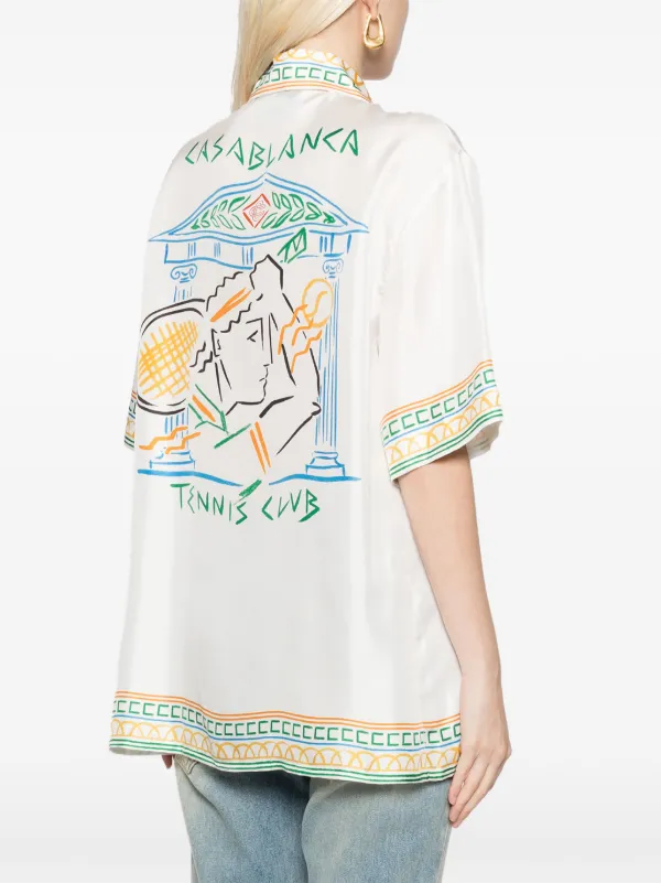 Casablanca モノグラム シルクシャツ | ホワイト | FARFETCH JP
