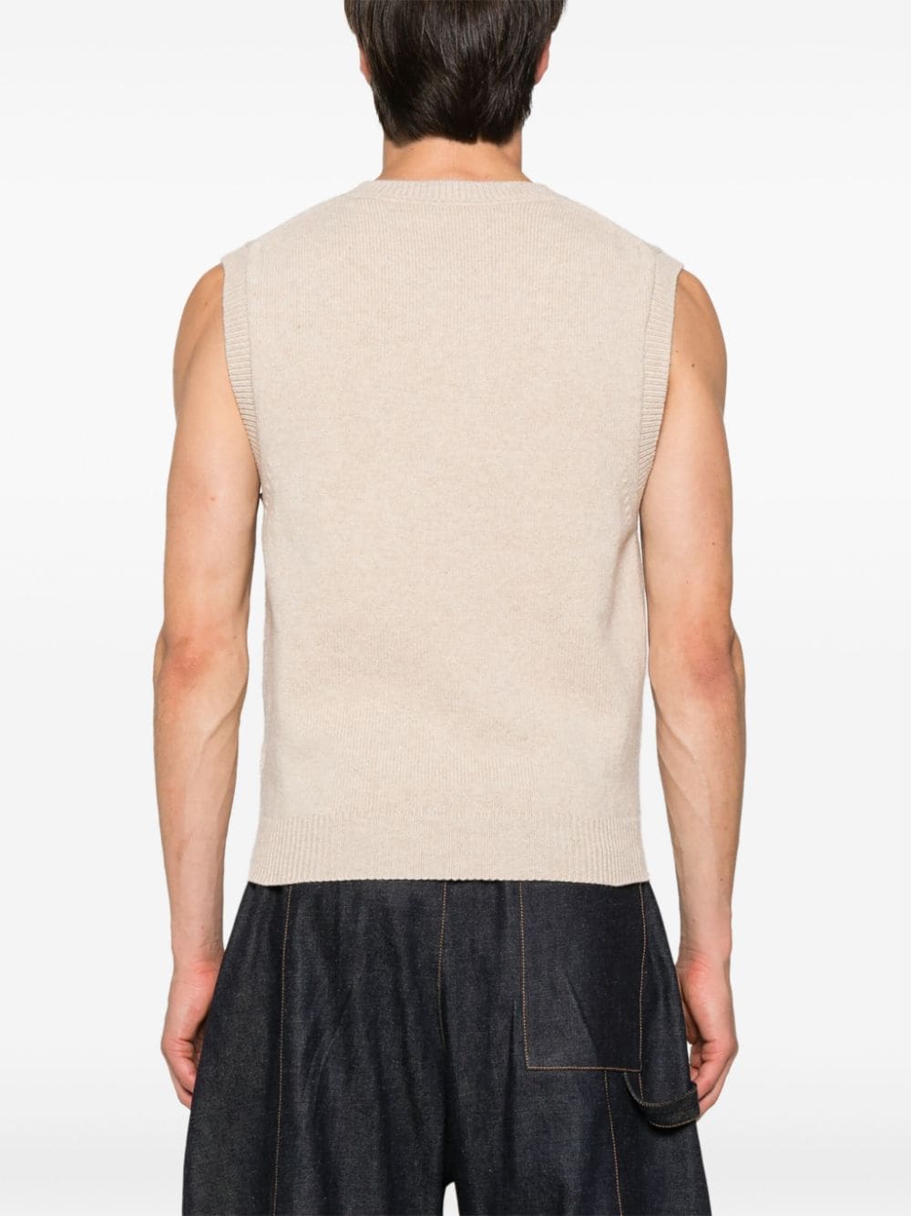 Shop Kenzo Boke Flower Wool Vest In Neutrals