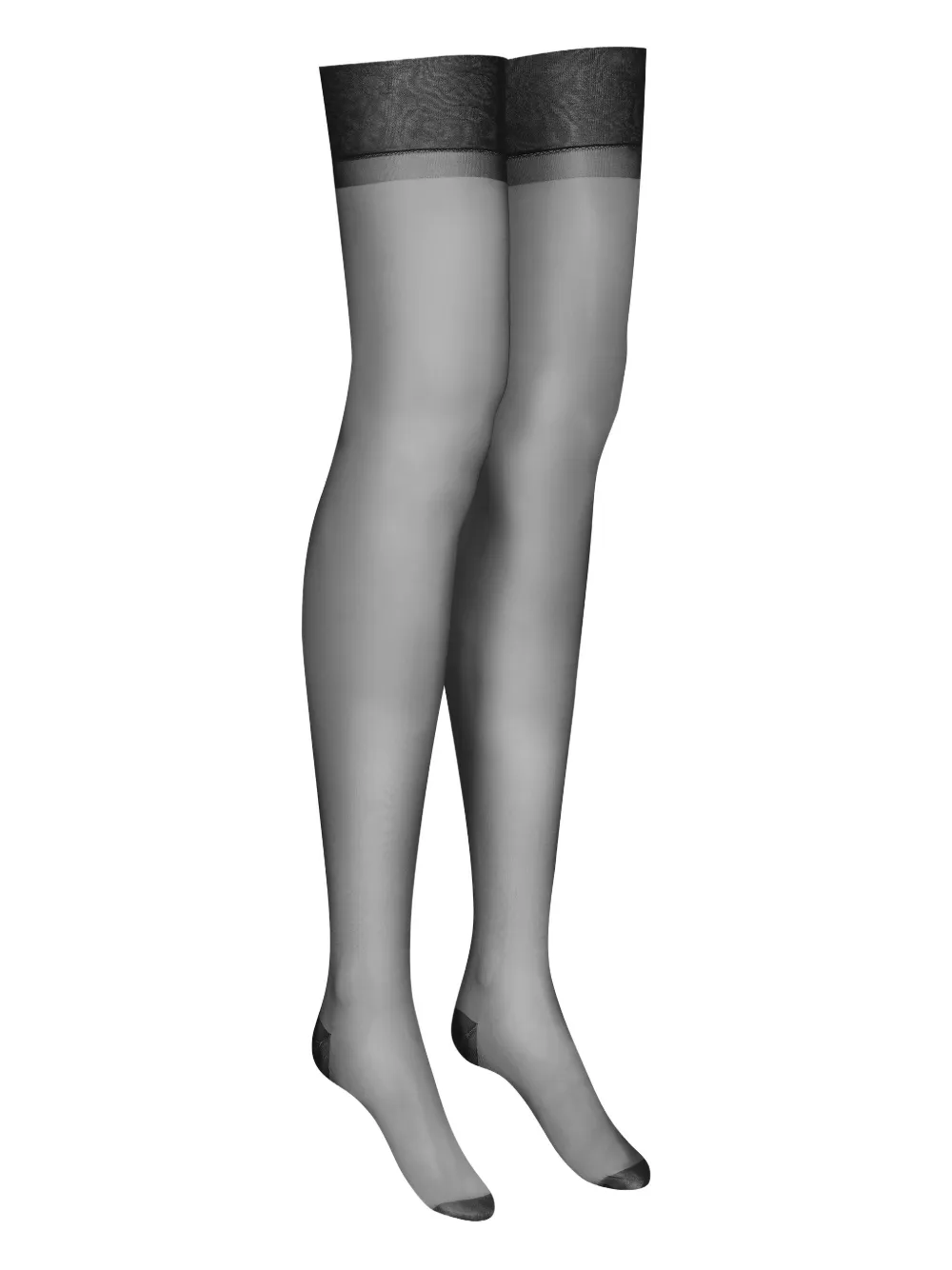 Maison Close Doorzichtige naadloze kousen Zwart