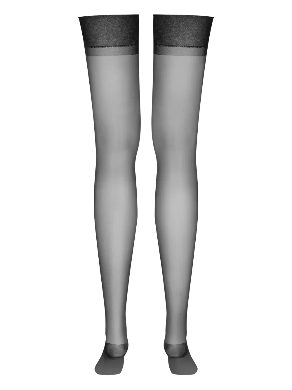 Maison Close Doorzichtige naadloze kousen Zwart