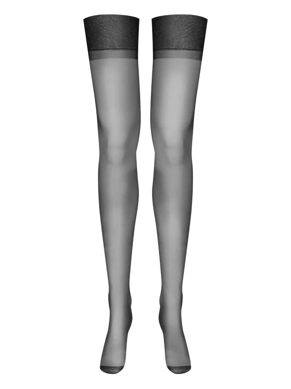 Maison Close Doorzichtige naadloze kousen Zwart