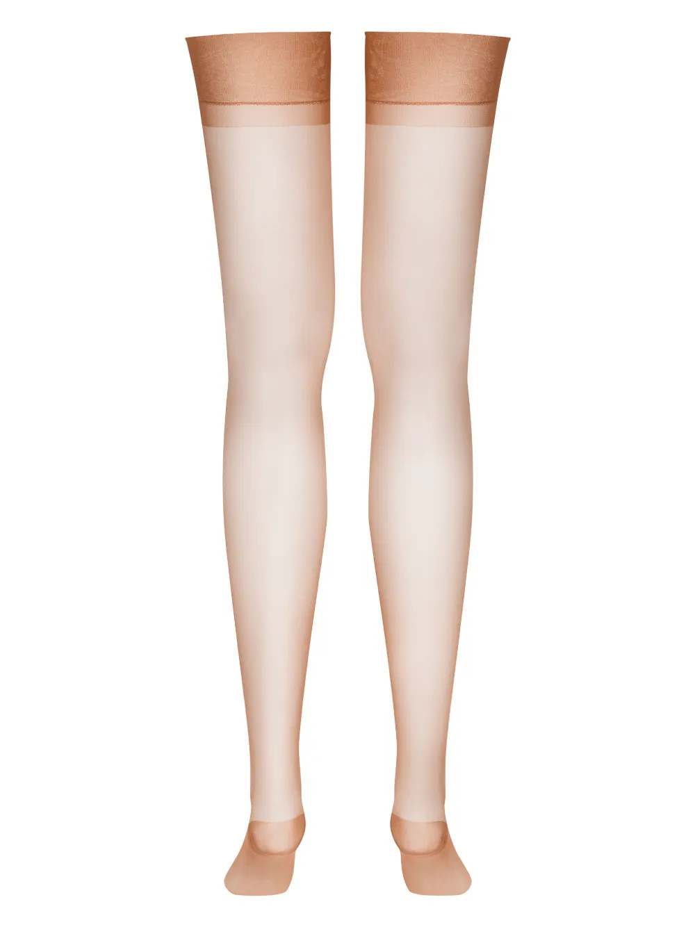 Maison Close Doorzichtige naadloze kousen Beige