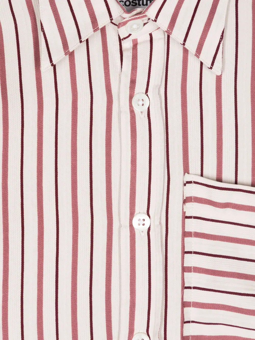 Costumein Gestreept shirt met klassieke kraag Beige