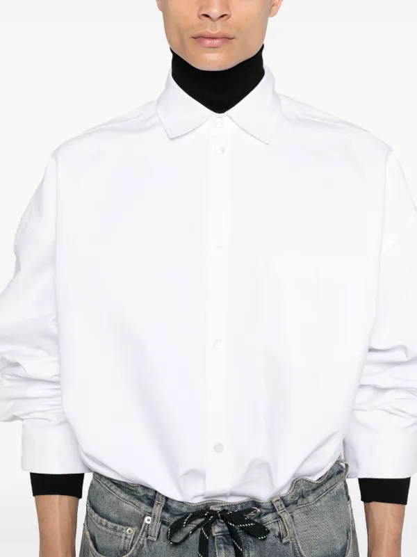 【国内発送】BALENCIAGA コットン シャツ バレンシアガ コットンシャツ ブラック×ホワイト