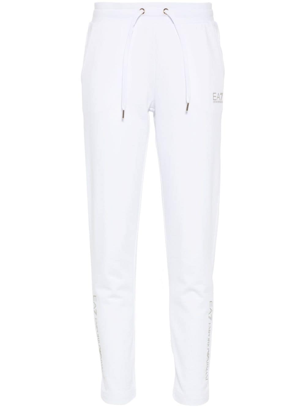 Ea7 Logo-print Track Pants In White