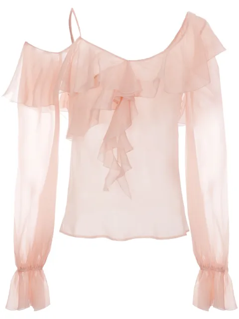 Blumarine asymmetric-neck silk blouse