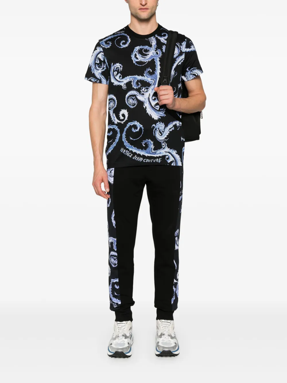 Versace Jeans Couture Barocco-print cotton T-shirt - Zwart