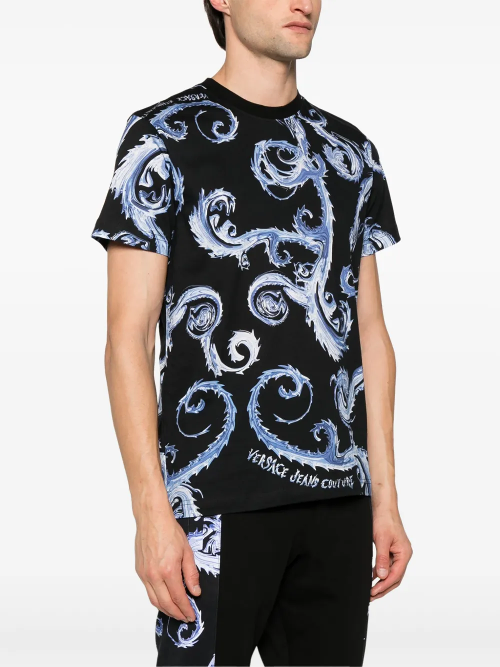VERSACE JEANS COUTURE BAROCCO-PRINT COTTON T-SHIRT 