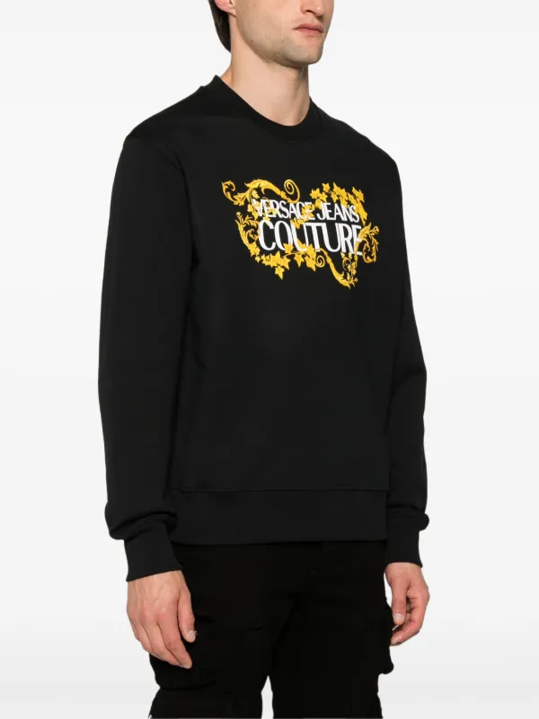 Versace jeans crew neck logo sweatshirt black top
