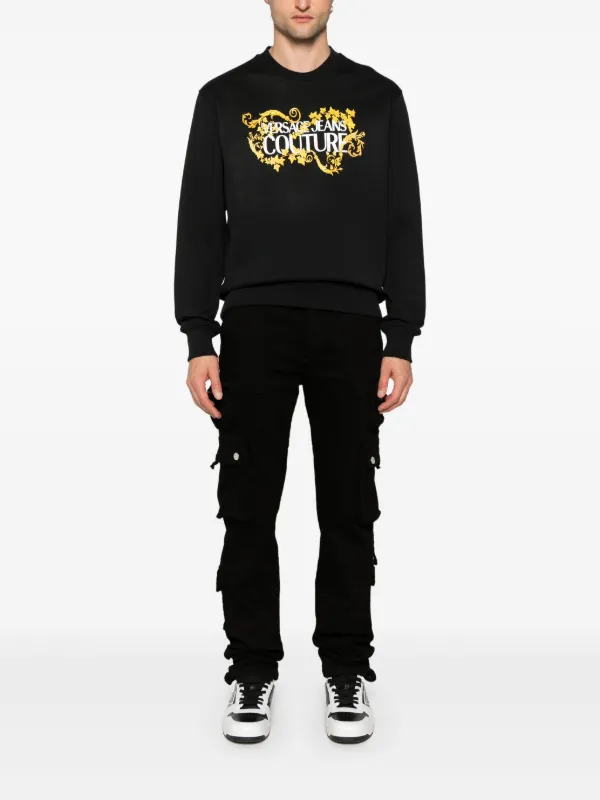 【関税&送料込】Versace Jeans Couture Sweatshirt With Logo O Versace Jeans Couture Couture Chain Cotton Sweatshirt