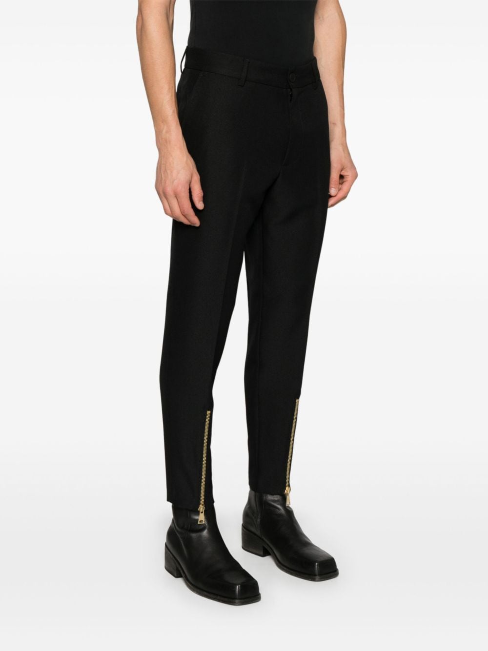 Shop Versace Jeans Couture Straight-leg Tailored Trousers In Black