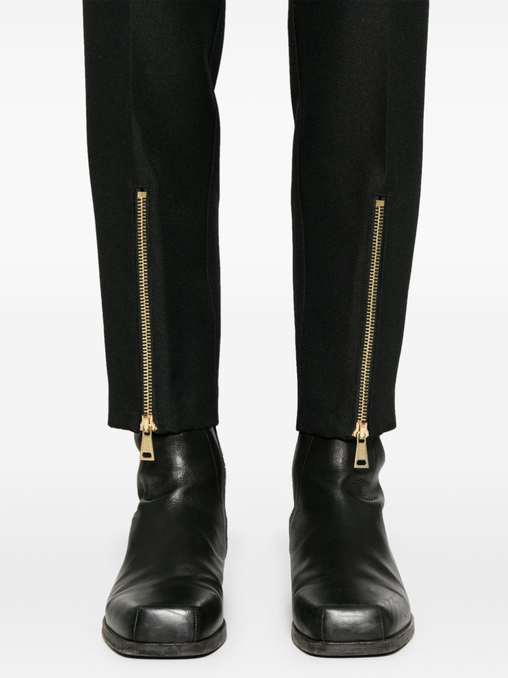 Shop Versace Jeans Couture Straight-leg Tailored Trousers In Black